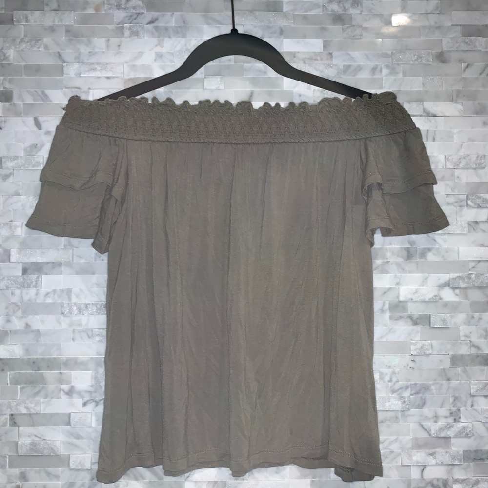 American Eagle Olive Off The Shoulder Top XS